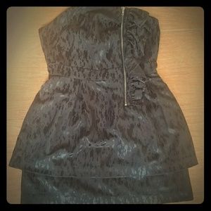 BCBG Strapless Zip Ruffle Dress size 12